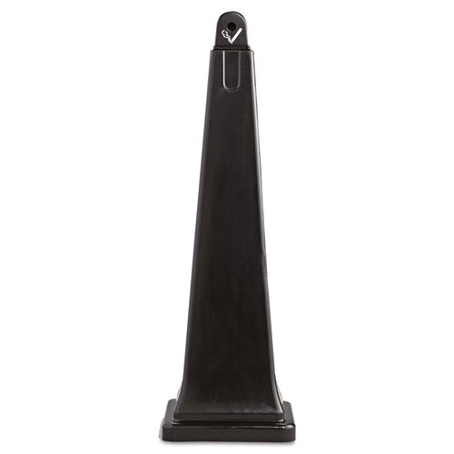 Image of Rubbermaid® Commercial GroundsKeeper Cigarette Waste Collector, Pyramid, 1 gal, 12.25 x 39.75,  Black