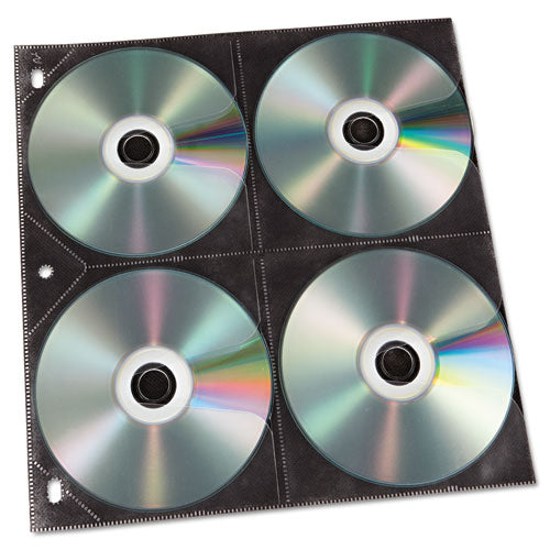 Image of Vaultz® Two-Sided CD Refill Pages for Three-Ring Binder, 8 Disc Capacity, Clear/Black, 50/Pack