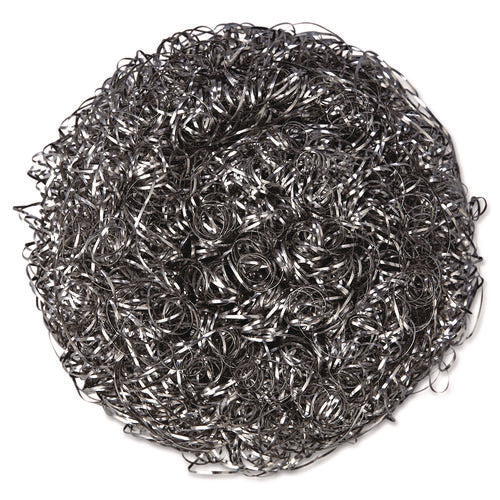 Image of Kurly Kate® Stainless Steel Scrubbers, Large, 4 X 4, Steel Gray, 12 Scrubbers/pack, 6 Packs/carton