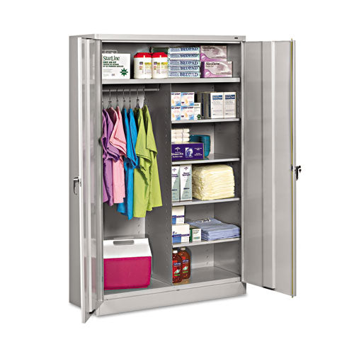 Image of Tennsco Jumbo Combination Steel Storage Cabinet, 48w X 24d X 78h, Light Gray