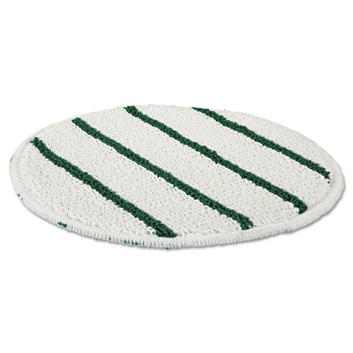 Image of Rubbermaid® Commercial Low Profile Scrub-Strip Carpet Bonnet, 19" Diameter, White/green