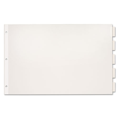 Image of Cardinal® Paper Insertable Dividers, 5-Tab, 11 x 17, White, Clear Tabs, 1 Set