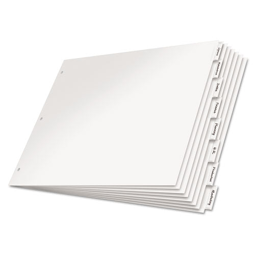 Image of Cardinal® Paper Insertable Dividers, 8-Tab, 11 x 17, White, Clear Tabs, 1 Set