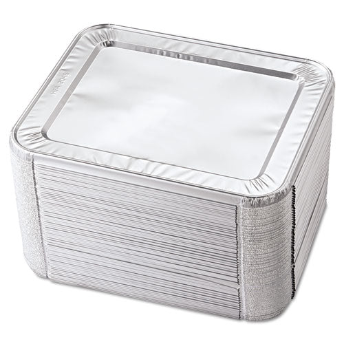 Image of HFA® Steam Pan Foil Lids, Fits Half-Size Pan, 30 Gauge, 12.27 x 10.44, 100/Carton