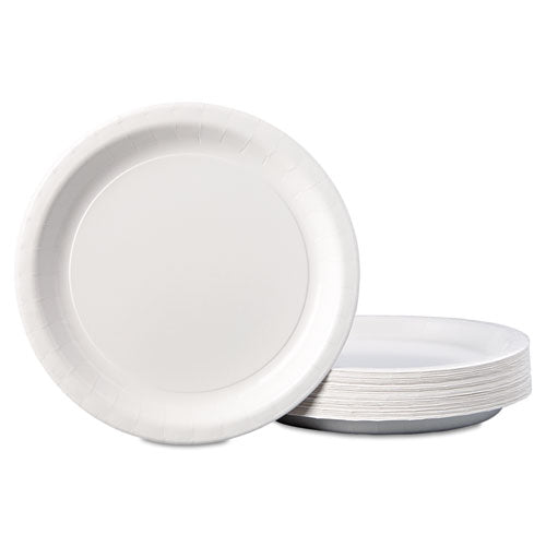 Image of Hoffmaster® Coated Paper Dinnerware, Plate, 9" Dia, White, 50/pack, 10 Packs/carton