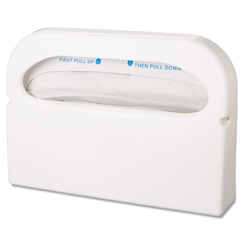 Image of HOSPECO® Health Gards Toilet Seat Cover Dispenser, Half-Fold, 16 X 3.25 X 11.5, White, 2/box