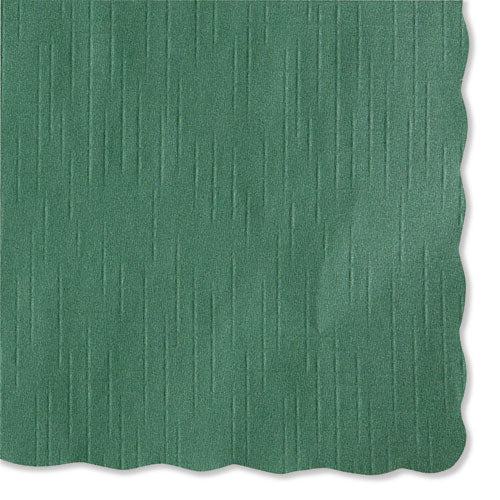 Image of Hoffmaster® Solid Color Scalloped Edge Placemats, 9.5 X 13.5, Hunter Green, 1,000/carton