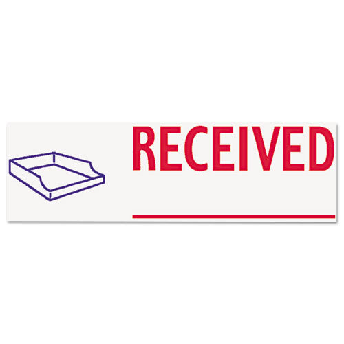 Image of Xstamper® Two-Color Title Stamp, Received, Blue/red
