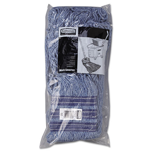 Image of Rubbermaid® Commercial Universal Headband Mop Head, Cotton/synthetic, 24oz, Blue, 12/carton