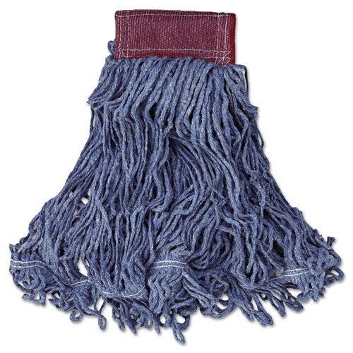 Image of Rubbermaid® Commercial Super Stitch Blend Mop Head, Large, Cotton/synthetic, Blue
