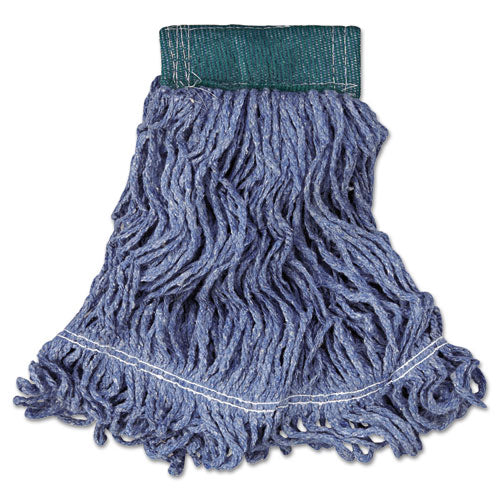 Image of Rubbermaid® Commercial Super Stitch Blend Mop Head, Medium, Cotton/synthetic, Blue, 6/carton