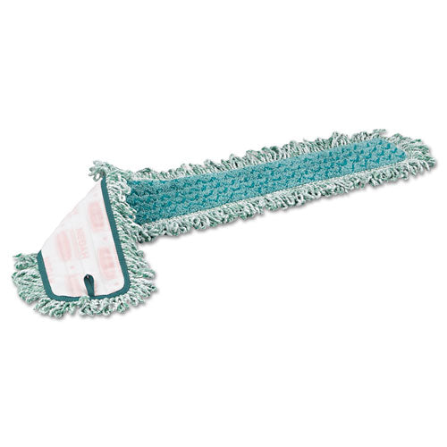 Image of Rubbermaid® Commercial HYGEN Hygen Dry Dusting Mop Heads With Fringe, 36", Microfiber, Green