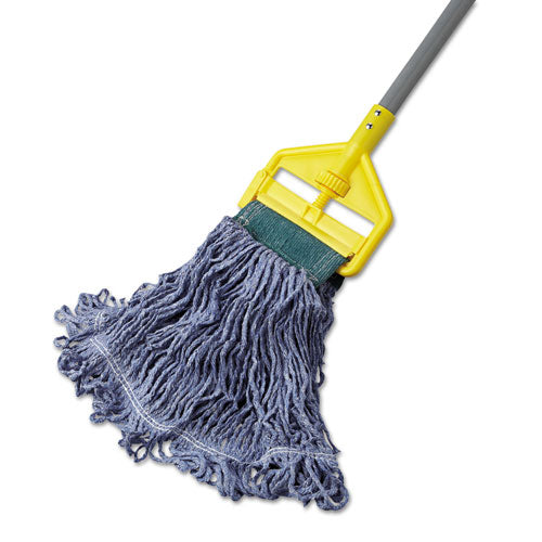 Image of Rubbermaid® Commercial Super Stitch Blend Mop Head, Medium, Cotton/synthetic, Blue, 6/carton