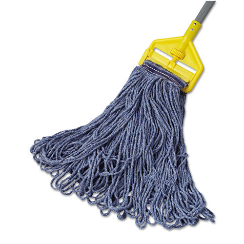 Image of Rubbermaid® Commercial Universal Headband Mop Head, Cotton/synthetic, 24oz, Blue, 12/carton