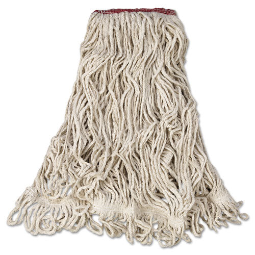 Image of Rubbermaid® Commercial Super Stitch Blend Mop Head, Large, Cotton/synthetic, White, 6/carton