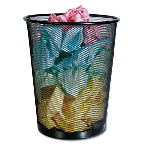 Image of Universal® Mesh Wastebasket, 18 qt, Steel Mesh, Black