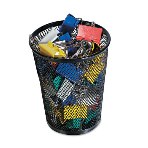 Image of Universal® Jumbo Steel Mesh Pencil Cup, 4.38" Diameter x 5.38"h, Black