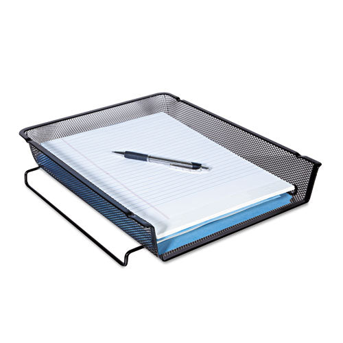 Image of Universal® Deluxe Mesh Stackable Front Load Tray, 1 Section, Letter Size Files, 11.25" X 13" X 2.75", Black