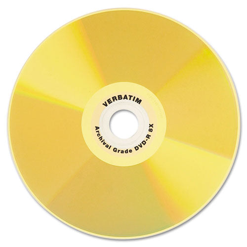 Image of Verbatim® UltraLife Gold Archival Grade DVD-R, 4.7 GB, 16x, Spindle, Gold, 50/Pack