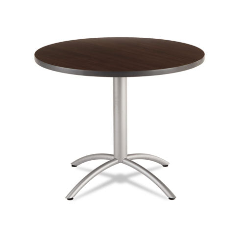 Image of Iceberg CafeWorks Table, Cafe-Height, Round, 36" x 30", Walnut/Silver