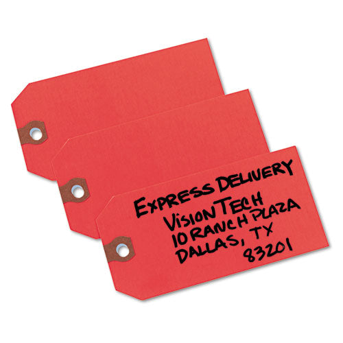 Image of Avery® Unstrung Shipping Tags, 11.5 pt.Stock, 4.75 x 2.38, Red, 1,000/Box
