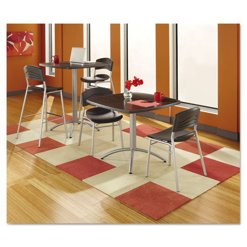 Image of Iceberg CafeWorks Stool, Supports Up to 225 lb, 30" Seat Height, Graphite Seat, Graphite Back, Silver Base