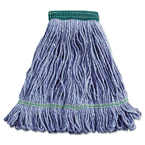 Image of Boardwalk® Super Loop Wet Mop Head, Cotton/synthetic Fiber, 5" Headband, Medium Size, Blue