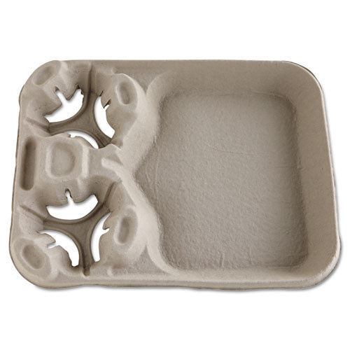 Image of Chinet® StrongHolder Molded Fiber Cup/Food Tray, 8 oz to 44 oz, Two Cups + Food Tray, Beige, 100/Carton