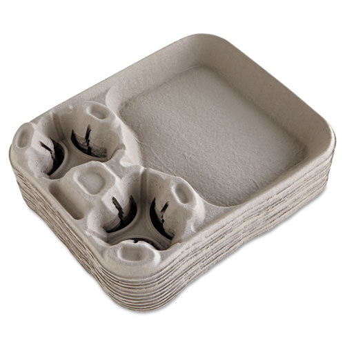 Image of Chinet® StrongHolder Molded Fiber Cup/Food Tray, 8 oz to 44 oz, Two Cups + Food Tray, Beige, 100/Carton