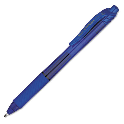 Image of Pentel® EnerGel-X Gel Pen, Retractable, Bold 1 mm, Blue Ink, Translucent Blue/Blue Barrel, Dozen