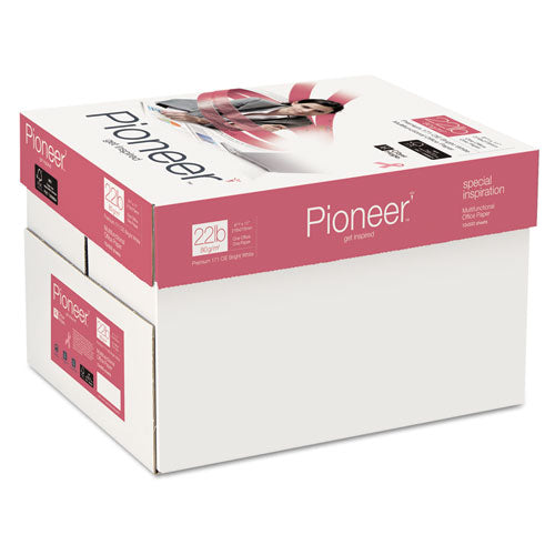 Image of Pioneer Premium Multipurpose Paper, 99 Bright, 22 lb Bond Weight, 8.5 x 11, Bright White, 500 Sheets/Ream, 10 Reams/Carton