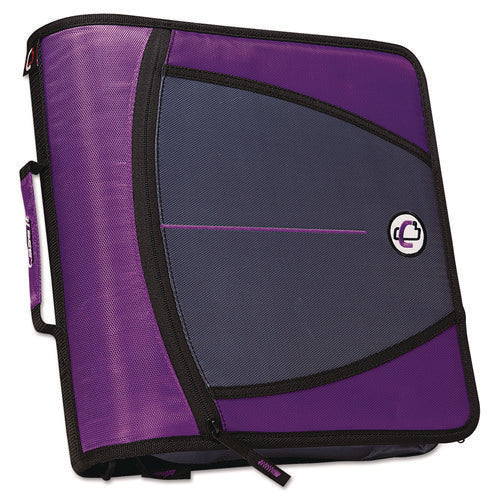 Image of Case it Large Capacity Zipper Binder, 3 Rings, 3" Capacity, 11 X 8.5, Purple