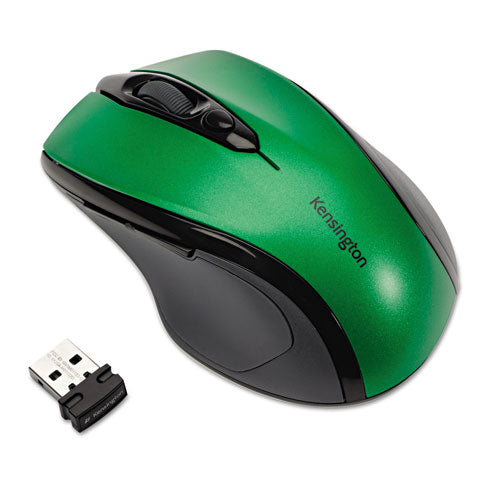 Image of Kensington® Pro Fit Mid-Size Wireless Mouse, 2.4 Ghz Frequency/30 Ft Wireless Range, Right Hand Use, Emerald Green