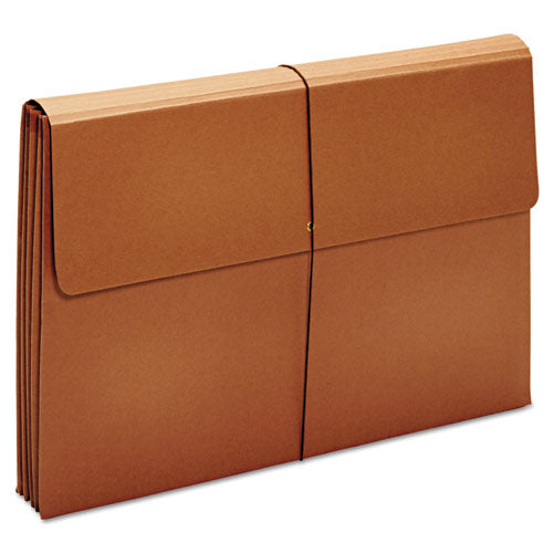 Image of Pendaflex® Expanding Wallet, 3.5" Expansion, 1 Section, Elastic Cord Closure, Tabloid Size, Brown