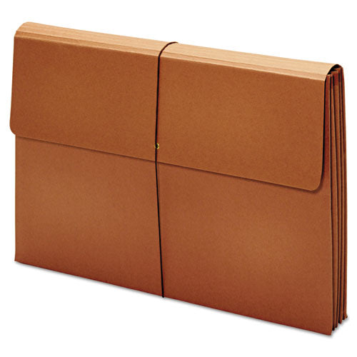 Image of Pendaflex® Expanding Wallet, 3.5" Expansion, 1 Section, Elastic Cord Closure, Tabloid Size, Brown