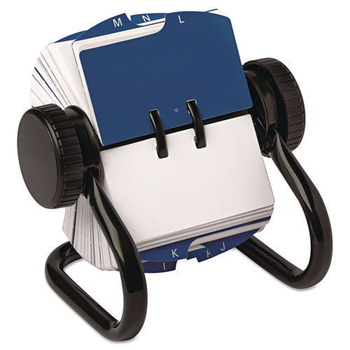 Image of Rolodex Open Rotary Card File, Holds 250 1.75 X 3.25 Cards, Black