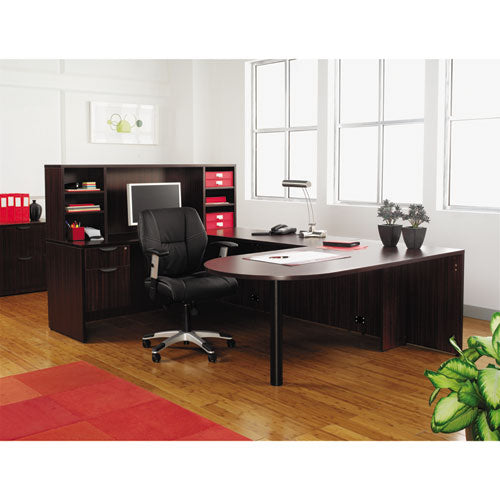 Image of Alera® Alera Valencia Series D-Top Desk, 71" X 35.5" X 29.63", Mahogany