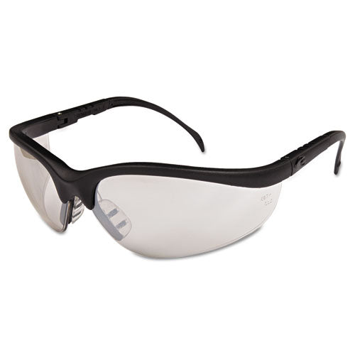 Image of MCR Safety Klondike Safety Glasses, Black Matte Frame, Clear Mirror Lens, 12/box