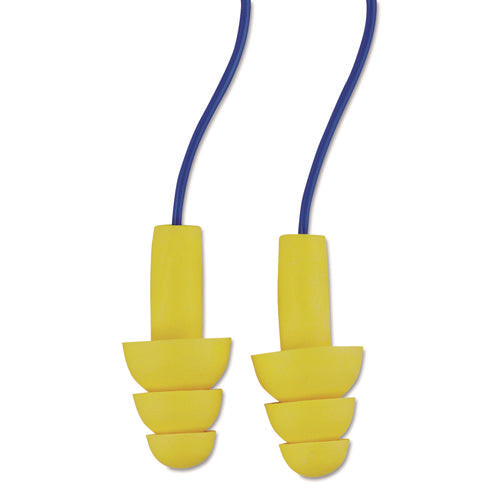 Image of 3M E-A-R UltraFit Reusable Earplugs, Corded, 25 dB NRR, Blue/Yellow, 200 Pairs