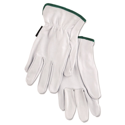 Image of MCR Safety Grain Goatskin Driver Gloves, White, Medium, 12 Pairs