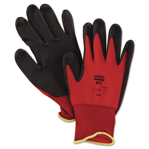 Image of North Safety® Northflex Red Foamed Pvc Palm Coated Gloves, Medium, Dozen