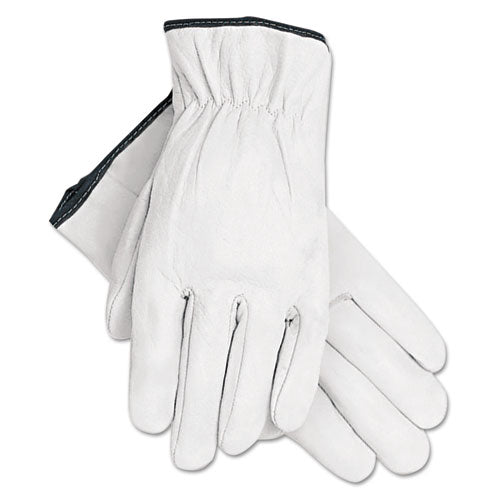 Image of MCR Safety Grain Goatskin Driver Gloves, White, X-Large, 12 Pairs