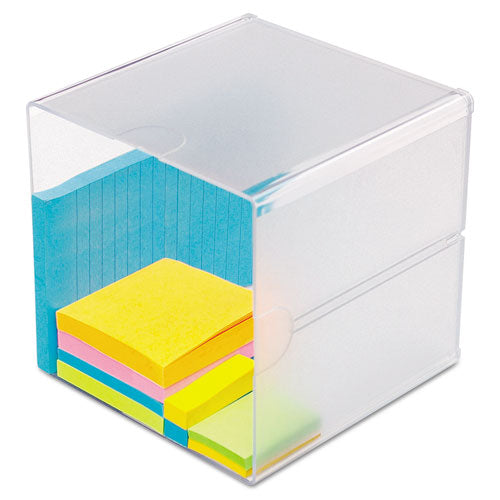 Image of deflecto® Stackable Cube Organizer, 1 Compartment, 6 x 6 x 6, Plastic, Clear