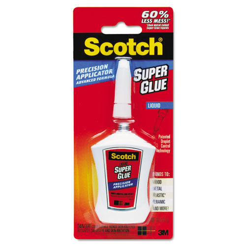 Image of Scotch® Super Glue With Precision Applicator, 0.14 Oz, Dries Clear