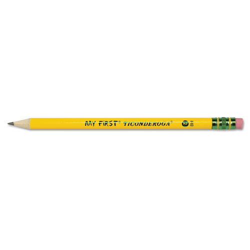 Image of Ticonderoga® My First Woodcase Pencil With Eraser, Hb (#2), Black Lead, Yellow Barrel, Dozen