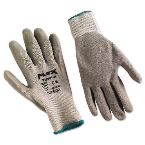Image of MCR Safety Flextuff Latex Dipped Gloves, Gray, X-Large, 12 Pairs