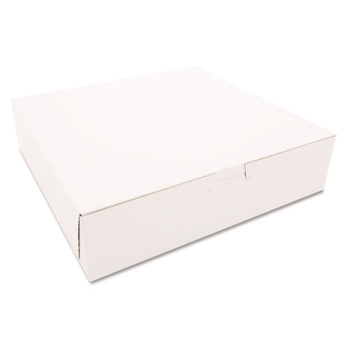 Image of SCT® White One-Piece Non-Window Bakery Boxes, 10 x 10 x 2.5, White, Paper, 250/Carton