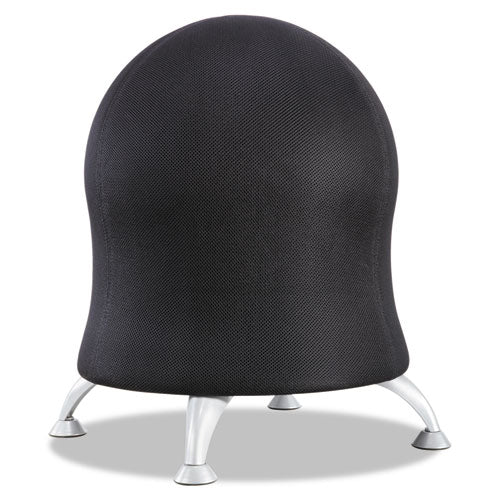 Image of Safco® Zenergy Ball Chair, Backless, Supports Up To 250 Lb, Black Fabric Seat, Silver Base
