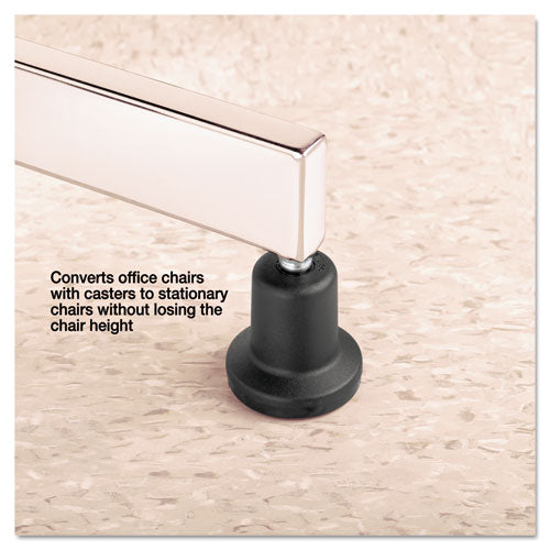 Image of Master Caster® High Profile Bell Glides, Grip Ring Type B Stem, 2.19" x 2.31" Glide, Matte Black, 5/Set