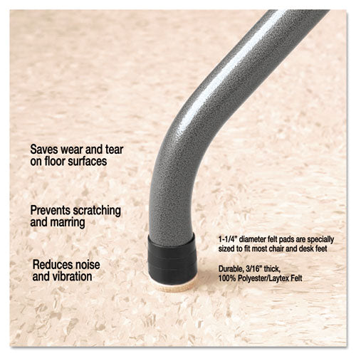 Image of Master Caster® Quiet Feet Deluxe Noise Reducers, 1.25" Dia, Circular, Beige, 100/pack